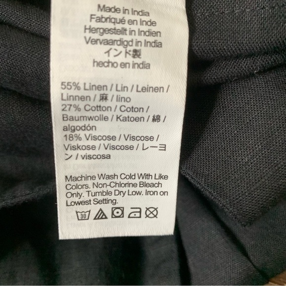 Madewell black Womens tie waist linen blend romper 6 - Picture 8 of 10